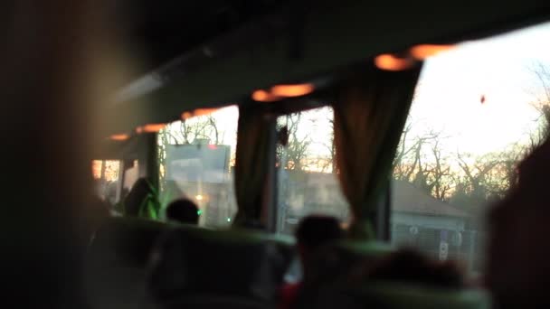 Point Vue Des Passagers Voyageant Bus Vue Arrière Perspective Bus — Video