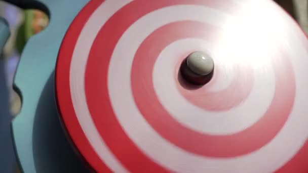 Spinning Hypnosis Disk Red White Hypnotic Object Spins — Stock Video