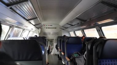 Avrupa 'da yüksek hızlı tren vagonunun içi.
