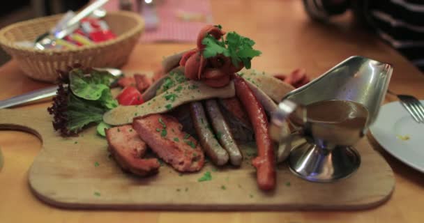 Piring Makanan Khas Jerman Dari Munich — Stok Video