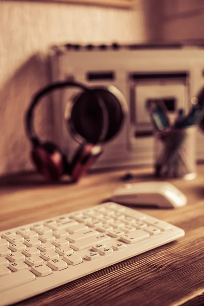 Movie Workplace Supplies Desk Table Art Creative Concept — Fotografia de Stock