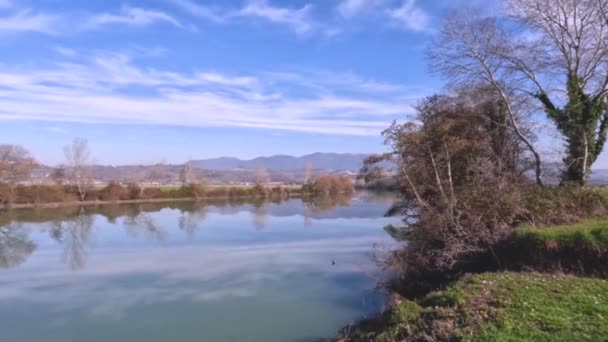 Ποταμός Τίβερης Κοντά Στο Ponzano Romano Στην Κάτω Sabina Στο — Αρχείο Βίντεο