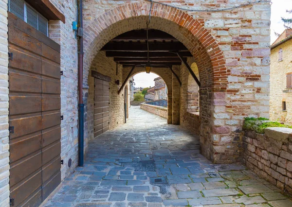 Perugia Nın Umbria Bölgesinde Yer Alan Antik Gubbio Kentinin Manzarası — Stok fotoğraf