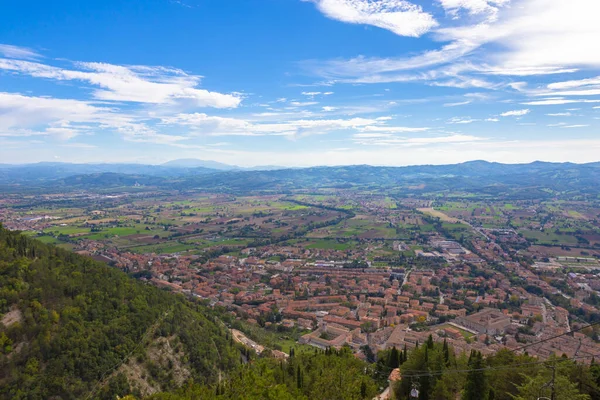Vista Antigua Ciudad Gubbio Situada Umbría Provincia Perugia Italia — Foto de Stock