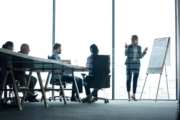 El éxito es su prioridad número uno. Fotografía de un grupo de ejecutivos teniendo una reunión en una sala de juntas. — Foto de Stock