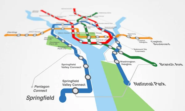 Feltérképezem az útvonalat. Cropped view of a map of the underground railway lines - ALL design on this image is created from scratch by Yuri Arcurs team of professionals for this particular photo shoot. — Stock Fotó