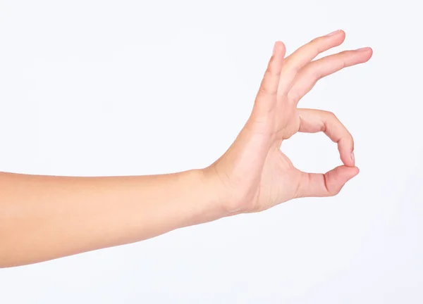 All is a-okay. Cropped image of a hand giving the okay sign. — Stock Photo, Image
