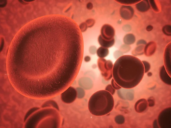 Všechno je to v krvi. Mikroskopický pohled na červené krvinky v lidském těle. — Stock fotografie