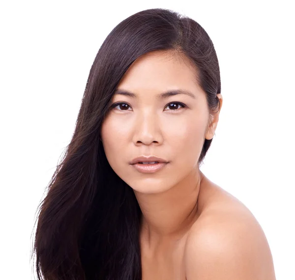 Nothing but confidence here. Cropped shot of a beautiful young oriental woman against a white background. — Stock Photo, Image