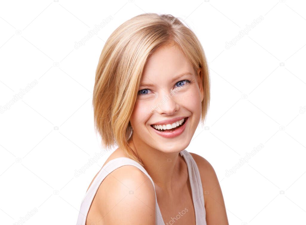 The boys love her spirited beauty. Studio shot of a gorgeous young blond woman.