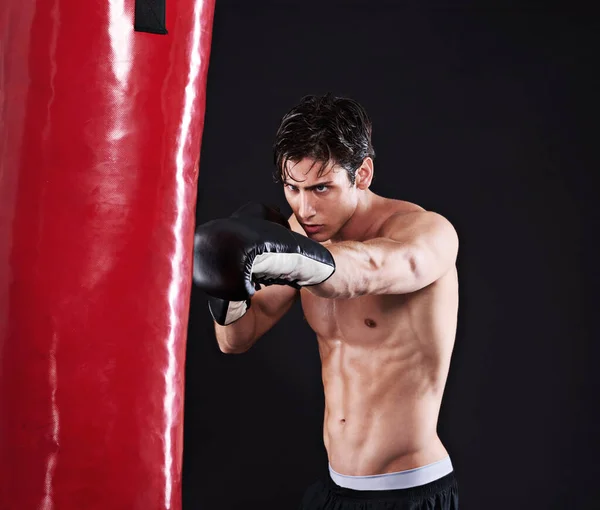Тренування для тіла і розуму. Студійний знімок молодого змішаного бойового художника . — стокове фото