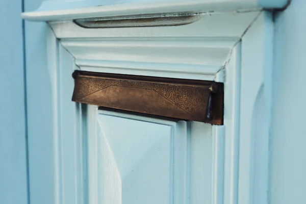 Old ways wont open new doors. Close-up of a wooden door. — Stock Photo, Image