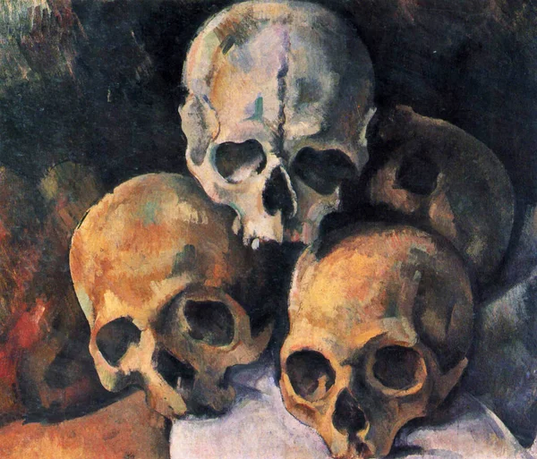 Pyramid of Skulls. Cropped shot of famous art. — Stock Photo, Image