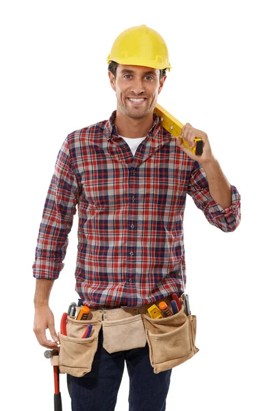 Handsome and handy. Portrait of a handsome handyman. — Stock Photo, Image