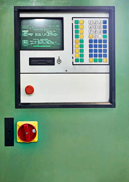 Its an oldie but a goodie. Closeup shot of a control panel on a piece of factory machinery. — Stock Photo, Image