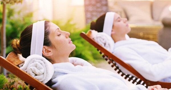 Friends who came seeking serenity. Shot of two women enjoying a day at the spa.