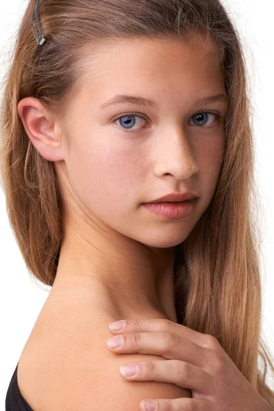 A sentir-me impuro. corte vista de um bonito jovem teen menina. — Fotografia de Stock