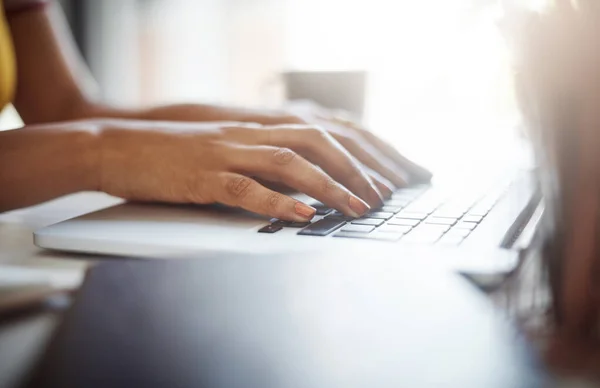 I am more efficient when I work from home. Cropped shot of an unrecognizable female designer working in her home office. — Stock Photo, Image