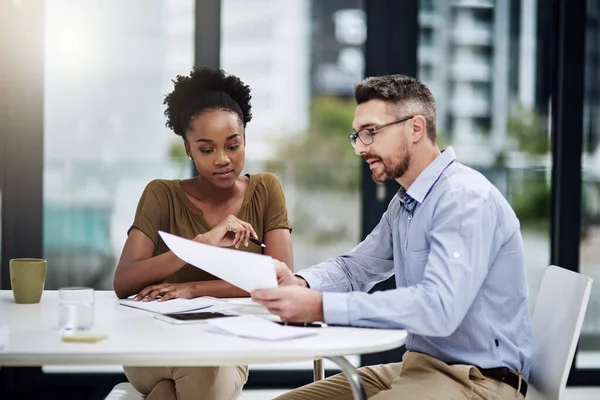 Coming together to create a masterpiece. Shot of businesspeople working in a modern office. — Stock Photo, Image