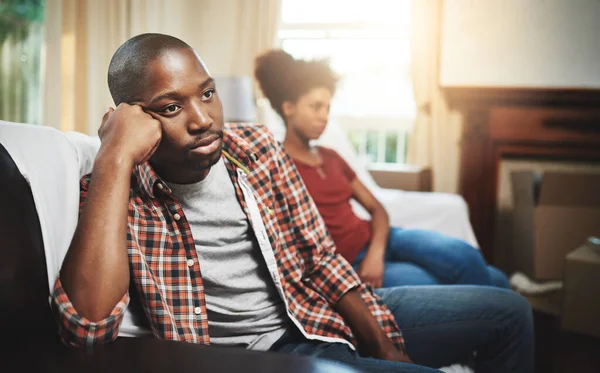 Cropped Shot Young Man Giving His Girlfriend Silent Treatment Fight — Stock Photo, Image