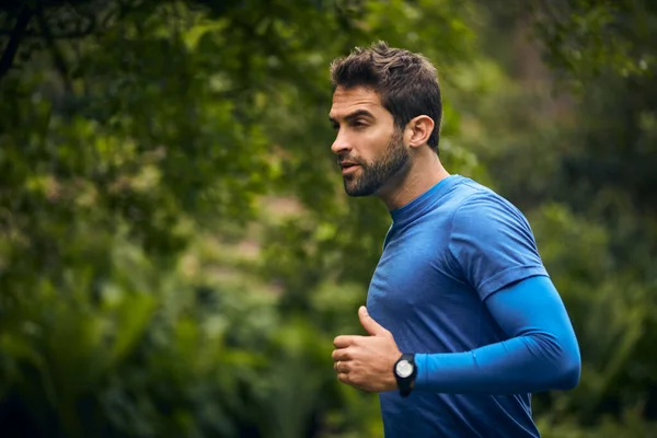 Tiro Hombre Deportivo Mediana Edad Corriendo — Foto de Stock