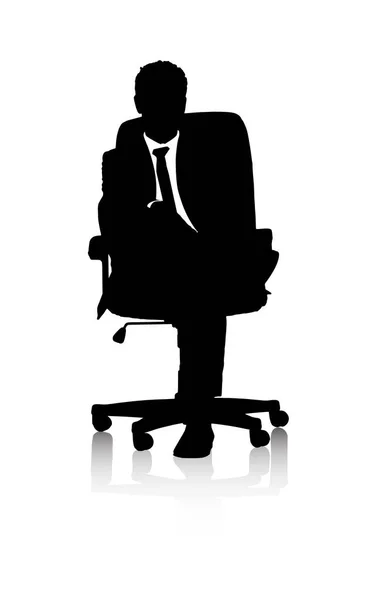 Geschäftsmann Sitzt Bürostuhl — Stockfoto