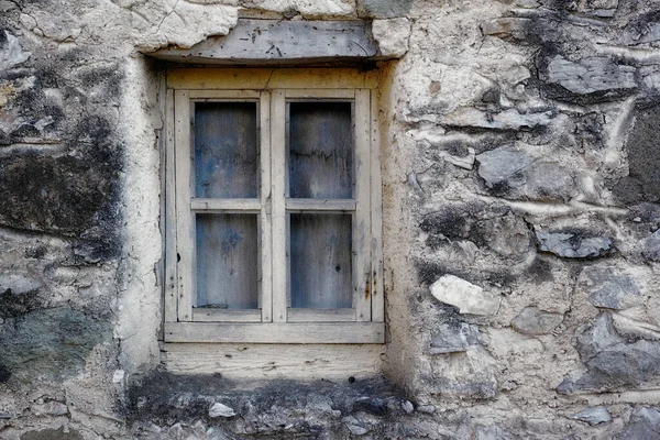 Fechar Uma Janela Armação Madeira Casa Antiga Uma Aldeia Exterior — Fotografia de Stock