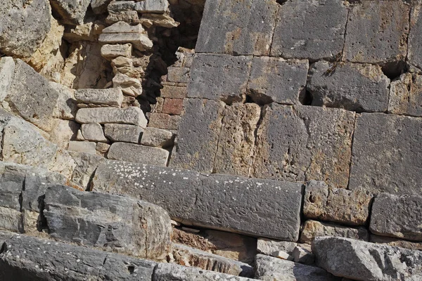 Antigua Ruina Del Muro Piedra Día Soleado Arquitectura Piedra Antigua — Foto de Stock