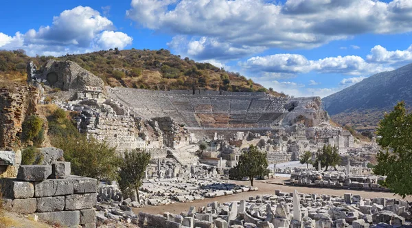 Руїни Стародавнього Міста Ефеса Туреччині Оточені Природою Популярний Туризм Привабливість — стокове фото
