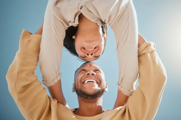 Happy Young Mixed Race Couple Facing Each Other While Standing — Fotografia de Stock