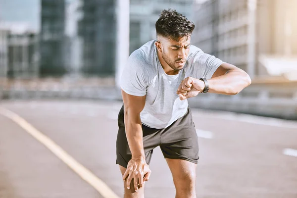 Fit Young Man Out Run City — Foto de Stock