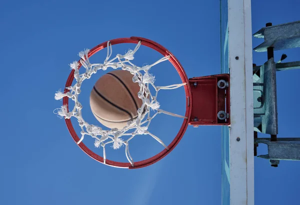 Basquete Uma Quadra Esportes — Fotografia de Stock