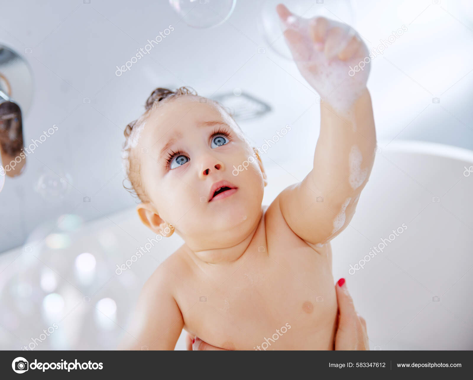baby bath boy Shot Adorable Baby Boy Taking Bath Home — Stock Photo © PeopleImages.com  #583347612