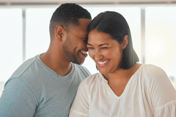 Shot Affectionate Couple Standing Together Home — Stockfoto