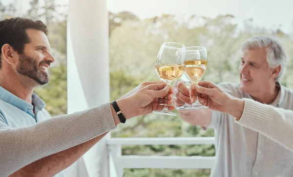 Shot Family Toasting Wine Glasses Home — Stockfoto