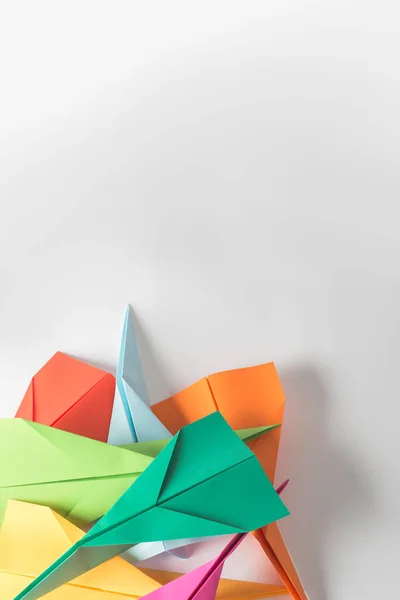 Studio Shot Pile Colourful Origami Planes — Stock Fotó