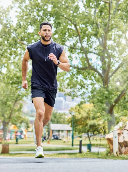 Girato Giovane Sportivo Che Corre All Aperto — Foto Stock