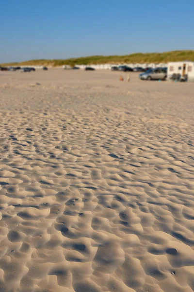 Landscape View Beach Sand Windy Weather Texture Copyspace Summers Day — Foto de Stock