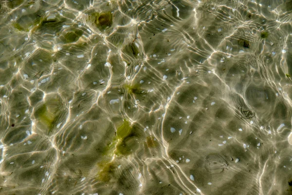 Clear Beach Water Summer Day Copy Space Top View Calm — Stockfoto