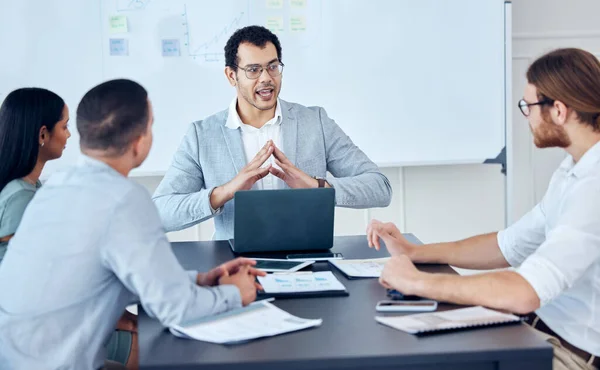 Opname Van Een Groep Zakenmensen Die Een Zakelijke Vergadering Hebben — Stockfoto