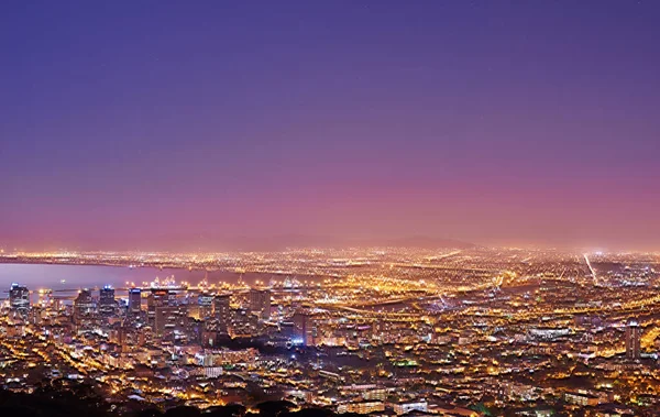 Кейптаун После Захода Солнца Вид Город Горы Хемсворт Южная Африка — стоковое фото