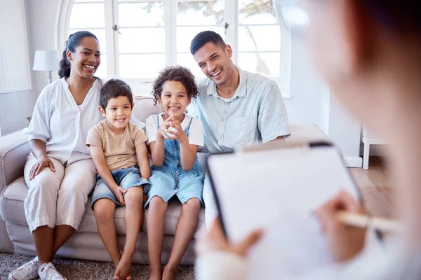 Shot of a family meeting with a therapist.