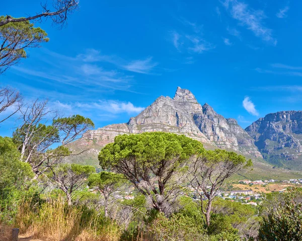 Másolja Tér Festői Kilátás Nyílik Table Mountain Fokvárosban Dél Afrikában — Stock Fotó
