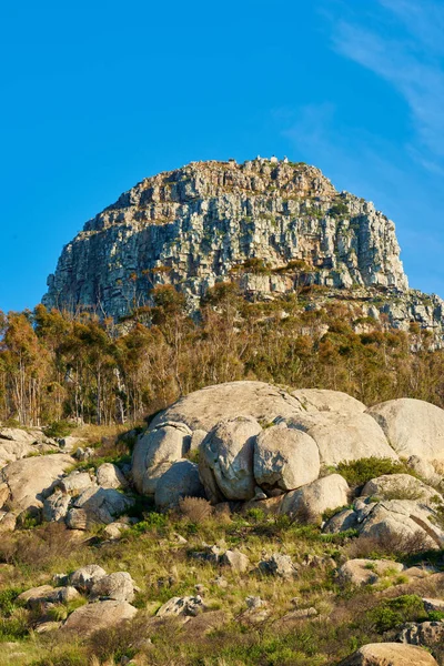 Panorama Van Leeuwen Hoofd Berg Kaapstad Zuid Afrika Tijdens Zomervakantie — Stockfoto