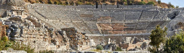 Ancient Amphitheatre Ruins City Ephesus Turkey Traveling Abroad Overseas Holiday — Stock Fotó
