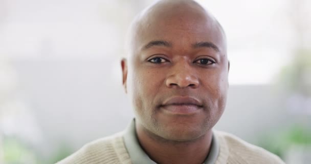 Portrait Face One Mature African American Man Bright Smile White — Stockvideo