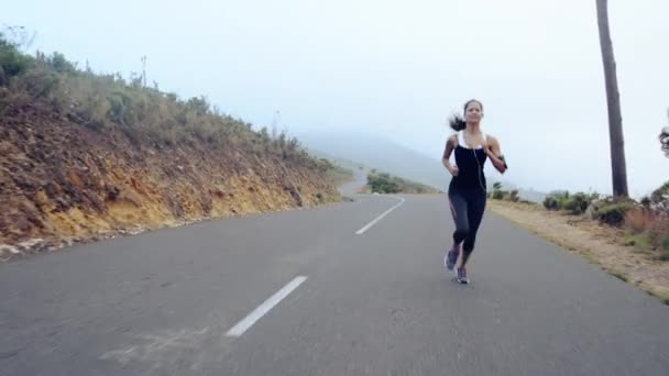 Materiał Wideo Kobiety Korzystającej Dziennej Joggingu — Wideo stockowe
