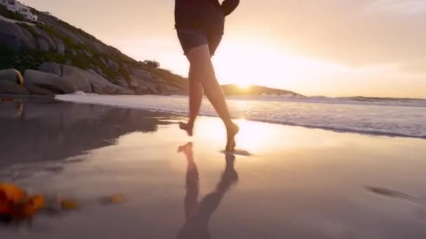 Video Footage Woman Splashing Waves — Vídeo de Stock