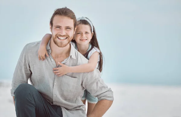 Shot Young Father Daughter Spending Time Together Beach — Stock Fotó