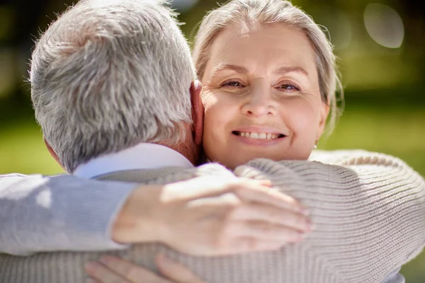 Shot Senior Couple Bonding Outdoors Together — Stock Photo, Image